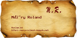 Móry Roland névjegykártya
